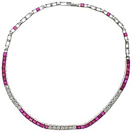 Platinum Ruby Diamond Necklace