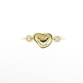 TIFFANY & Co Closed Heart 18k Yellow Gold Diamond US4.75 Ring LXGKM-368