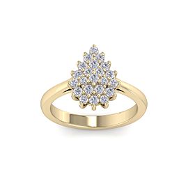 GLAM ® Pear Diamond Ring In 14K Gold with 0.59ct White Diamonds