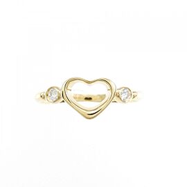 TIFFANY & Co Open Heart 18k Yellow Gold Diamond US5.25 Ring