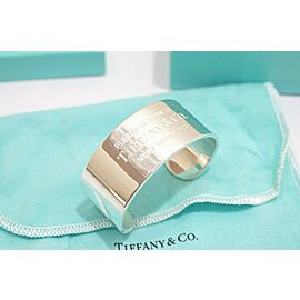 Tiffany & Co. 925 Silver Small Return to Tiffany Wide Cuff Bangle Bracelet Lxmda-146