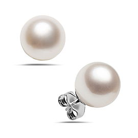 14k White Gold Akoya Pearl Stud Earrings