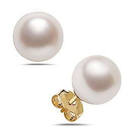 14k Yellow Gold Akoya Cultured Pearl Stud Earrings