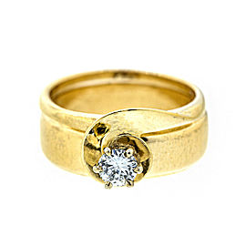 14k Yellow Gold Diamond Engagement Ring and Wedding Band Set