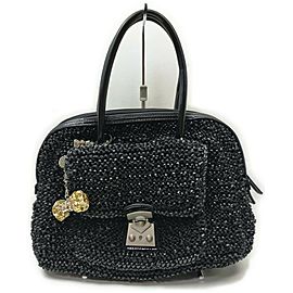 Anteprima Black Beaded Boston Bag 862284