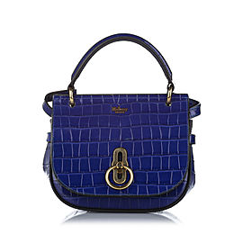 Croc Embossed Amberley Patent Leather Satchel