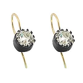 Antique Silver and Gold Diamond Earrings