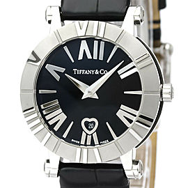 TIFFANY & Co Atlas Steel Leather Quartz Watch Z1300.11.11A10A71A LXGoodsLE-345