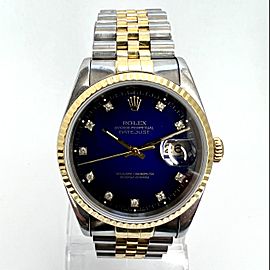 ROLEX Oyster Perpetual DATEJUST Automatic 36mm 2 Tone Diamond Watch