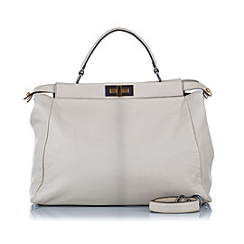 Fendi Large Peekaboo Leather Satchel