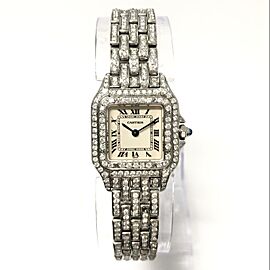 CARTIER PANTHERE 22mm Quartz Steel Full DIAMONDS Watch