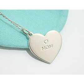 Tiffany & Co Sterling Silver Love MOM Heart Charm Necklace Lxmda-190