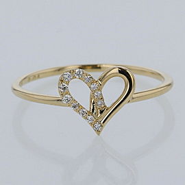 AHKAH 18k Yellow Gold Filrouge Heart Half Ring LXGBKT-1059