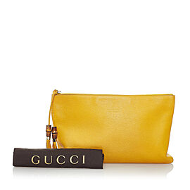 Gucci Bamboo Leather Clutch Bag