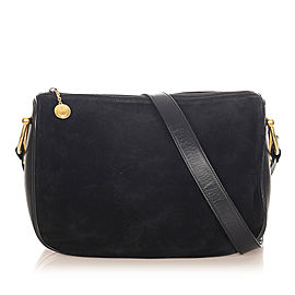 Horsebit Suede Shoulder Bag