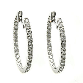 14K White Gold with 1ct. Diamond Hoop Earrings