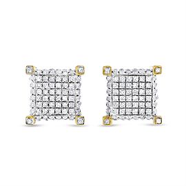 14K Yellow Gold 1.05ct. Diamond Bling Hip-Hop Earrings