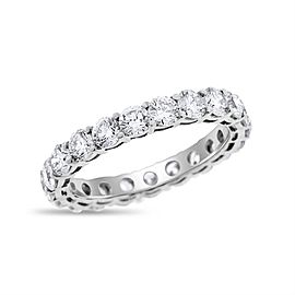 18k White Gold 1.92 Ct. Natural Superfine Diamond Eternity Band Ring Size 7