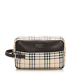 Burberry House Check Canvas Clutch Bag