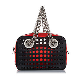 Prada City Fori Perforated Handbag