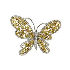 BUTTERFLY WHITE & YELLOW DIAMOND RING