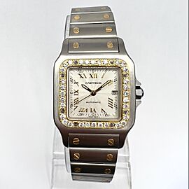 CARTIER SANTOS GALBEE 29mm Automatic 2 Tone DIAMOND Watch 