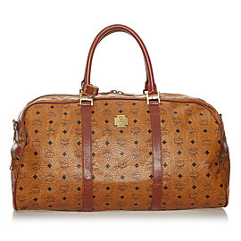 MCM Visetos Leather Travel Bag