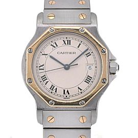 CARTIER Santos Octagon MM 187902 SS K18YG Quartz Watch LXGJHW-335