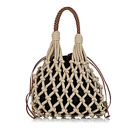 Prada Knotted Cord Cotton Hobo Bag