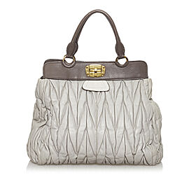 Miu Miu Matelasse Lambskin Leather Satchel