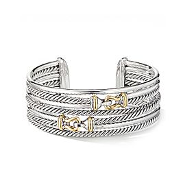 David Yurman Buckle Crossover Cuff Bracelet with 18K Yellow Gold