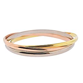 Cartier Trinity Tri Color Gold Rolling Bangle Bracelet