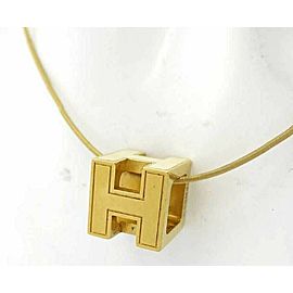 Hermes brass H cube necklace