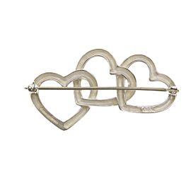 TIFFANY & Co 925 Silver Triple open heart Brooch