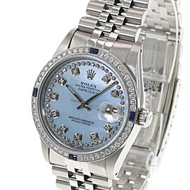 Rolex Men's Watch 36mm Datejust SSteel Ice Blue MOP Diamond Diamond Bezel