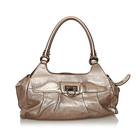 Ferragamo Gancini Metallic Leather Handbag