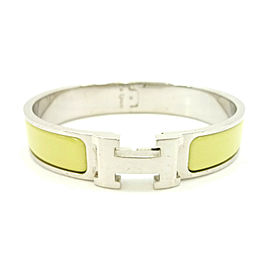 HERMES Silver Tone Brass Click Crack Bangle