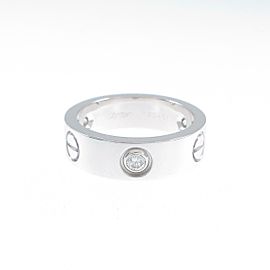 Cartier 18k White Gold Love Half Diamond Ring