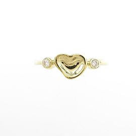 TIFFANY & Co 18K Yellow Gold Diamond Closed Heart Ring LXGYMK-824