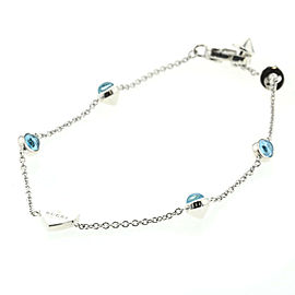 GUCCI 925 Silver Blue Topaz Bracelet LXGBKT-537