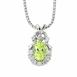 Chrysoberyl/18k White Gold/Diamond Necklace