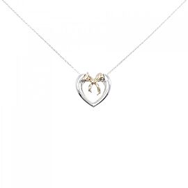 Tiffany & Co 925 Silver/18K Yellow Gold VINTAGE Heart Necklace E1066