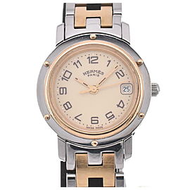 HERMES Clipper CL4.220 Stainless Steel Gold Plated Quartz Watch LXGJHW-501