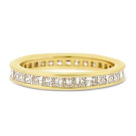 18k Yellow Gold 1.60ct. Diamond Princess Cut Eternity Band Channel Size 8