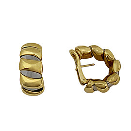 Bulgari 18k White and Yellow Gold Hoop Earrings