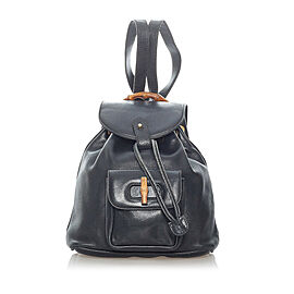 Gucci Bamboo Leather Drawstring Backpack