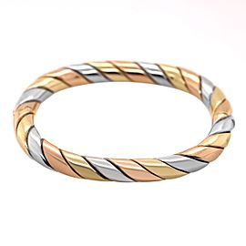 14k Tri-tone Gold Twist Bangle Bracelet