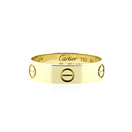 Cartier Love 18K Yellow Gold Band Ring Size 10.75