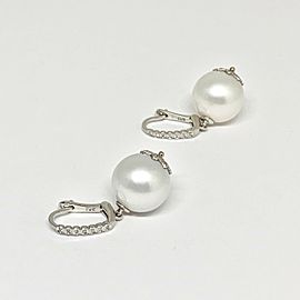 Diamond Large South Sea Pearl Earrings 14k Gold 13 mm Certified $4,950