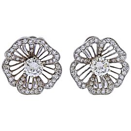 GIA Diamond Gold Flower Earrings